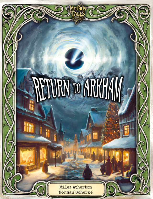 Return to Arkham casebook, with a snow-covered street beneath a strange sky